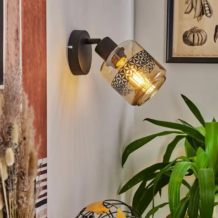 Wigan Muurlamp Zwart, 1-licht Bestel Nu