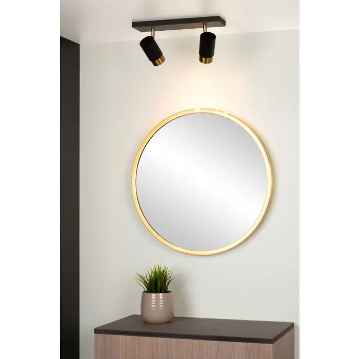 Shop Nu Lucide FLORIS Plafondlamp Goud, Messing, Zwart, 2-lichts