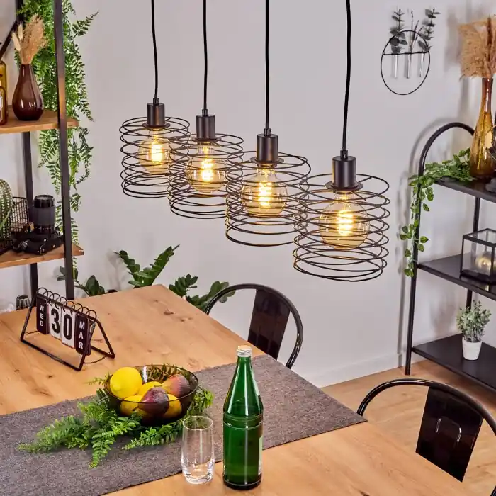 Veilige Betaling Tobuna Hanglamp Zwart, 4-lichts