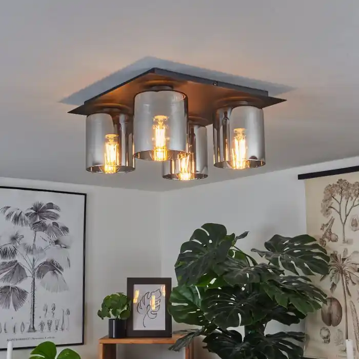 Laatste Versie Klemtoo Plafondlamp Zwart, 4-lichts