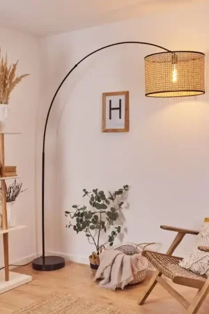 Aanbieding Jonas Staande lamp Zwart, 1-licht, Stoffen kap
