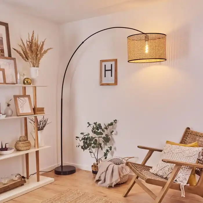 Aanbieding Jonas Staande lamp Zwart, 1-licht, Stoffen kap