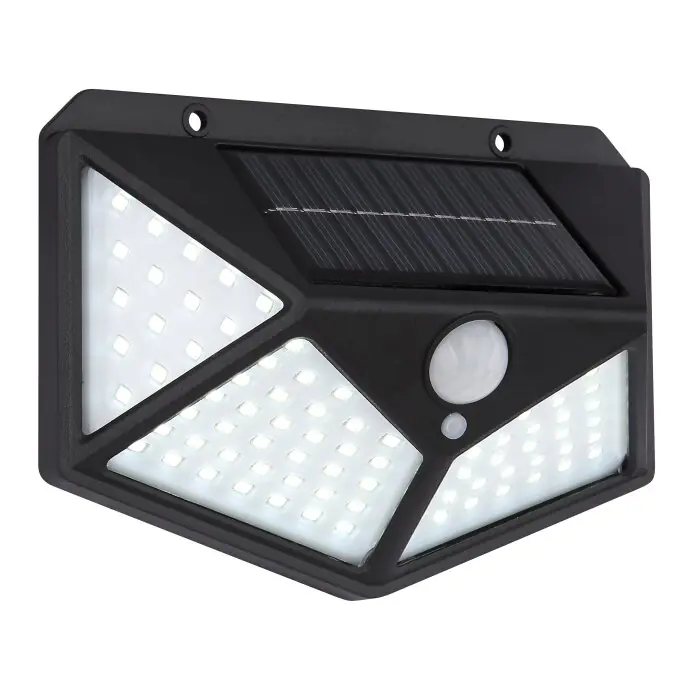 Populair Globo Solarlamp LED Zwart, Transparant, Helder, 100-lichts, Bewegingsmelder