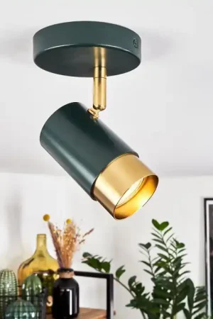 Aanbieding Campanas Plafondlamp Groen, Messing, 1-licht