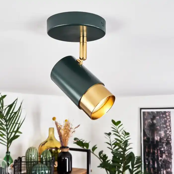 Aanbieding Campanas Plafondlamp Groen, Messing, 1-licht
