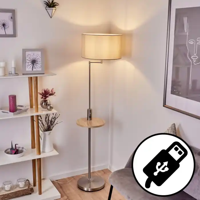 Laatste Kans Bigand Staande lamp Nikkel mat, 1-licht