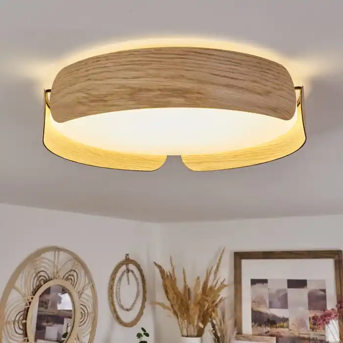 Shop Nu Fuscado Plafondlamp LED houtlook, 1-licht