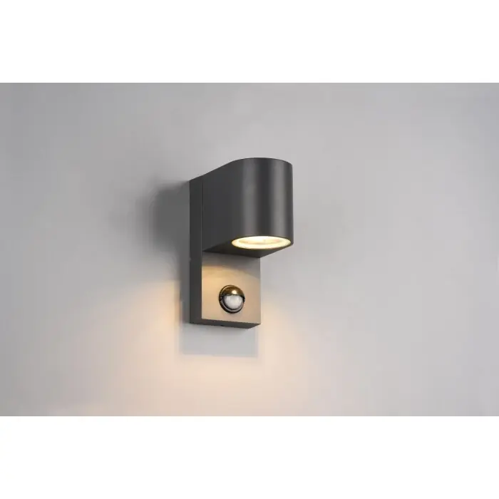 Trio Roya Buiten muurverlichting Antraciet, 1-licht, Bewegingsmelder Aanbieding