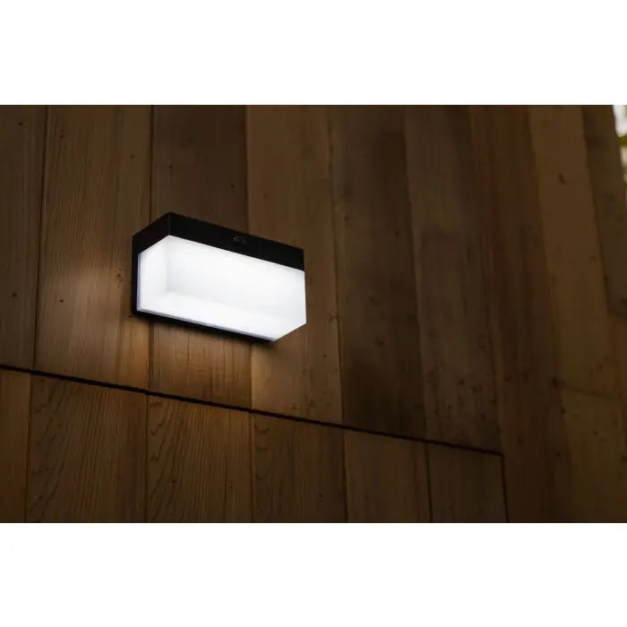 Laatste Kans Lutec FRAN Buiten muurverlichting LED Zwart, 1-licht, Bewegingsmelder