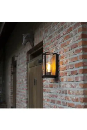 Alleen Vandaag Lutec FLAIR Buiten muurverlichting houtlook, Zwart, 1-licht