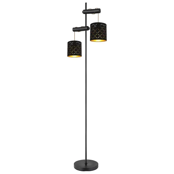 Finale Uitverkoop Globo CLARKE Staande lamp Zwart, 2-lichts