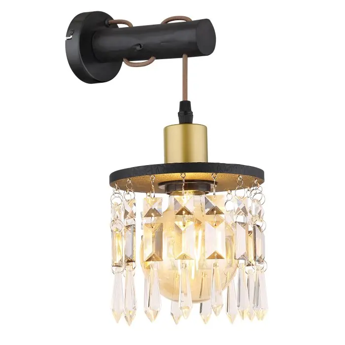 Koopje Globo COMMA Muurlamp Zwart, 1-licht
