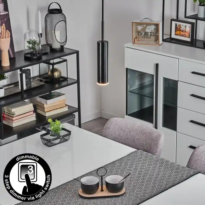 Dalheim Hanger LED Zwart, 1-licht Tijdelijk Beschikbaar