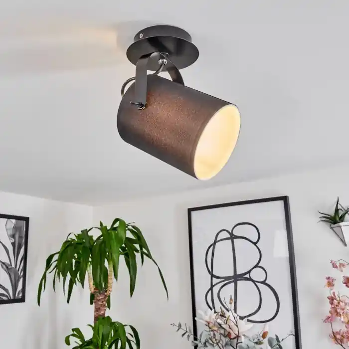 Puelches Plafondlamp Zwart, 1-licht Bestel Nu