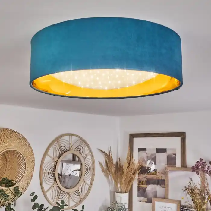 Maripi Plafondlamp LED Blauw, Goud, 1-licht Direct Verzonden