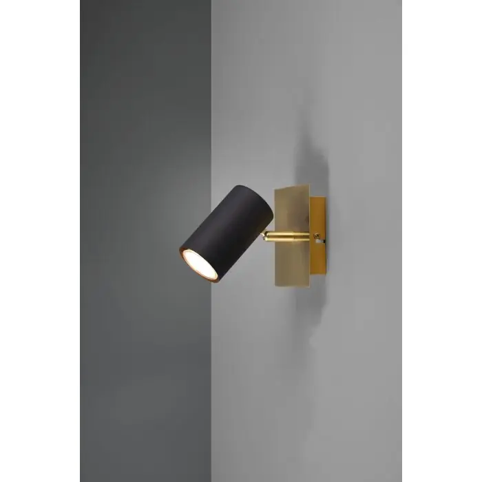 Trio MARLEY Muurlamp Zwart-Goud, 1-licht Aanbieding