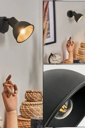 Aanbieding Kansela Muurlamp Zwart, 1-licht