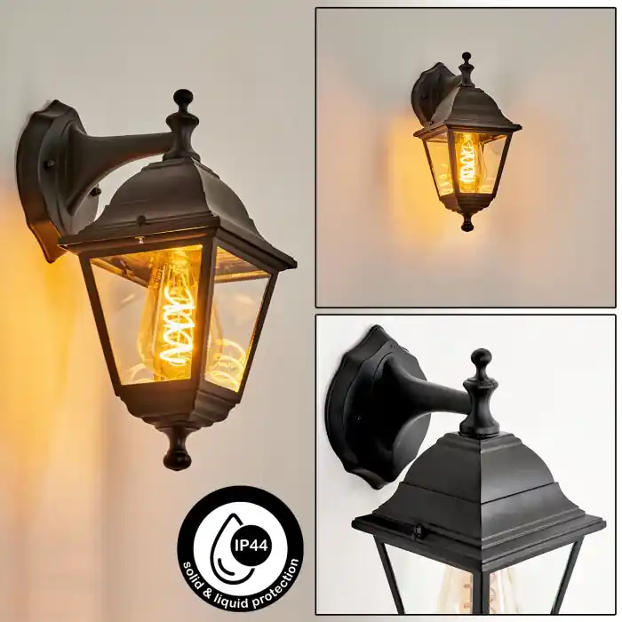 Halla Buiten muurverlichting Zwart, 1-licht Merkproduct