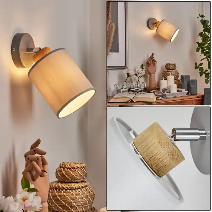 Alleen Vandaag Chiuvi Muurlamp Chroom, Grijs, Natuurlijke kleuren, 1-licht