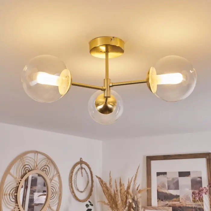 Aanbieding Yucao Plafondlamp Goud, 3-lichts