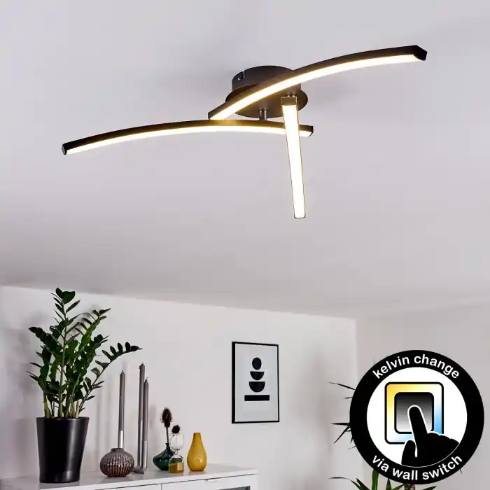 Flitsaanbieding Aringa Plafondlamp LED Zwart, 1-licht