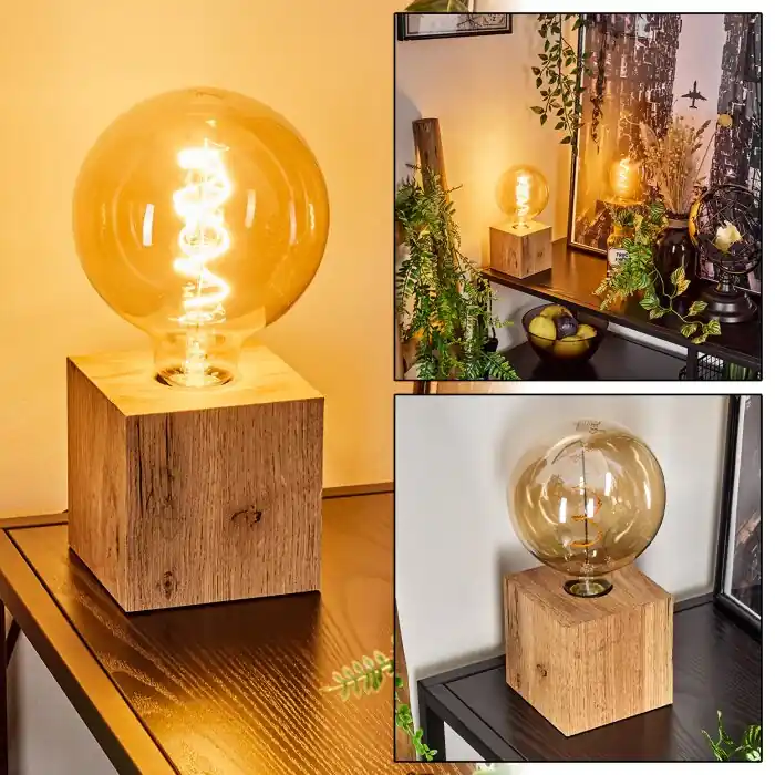 Heimola Tafellamp Hout licht, 1-licht Koop Vandaag
