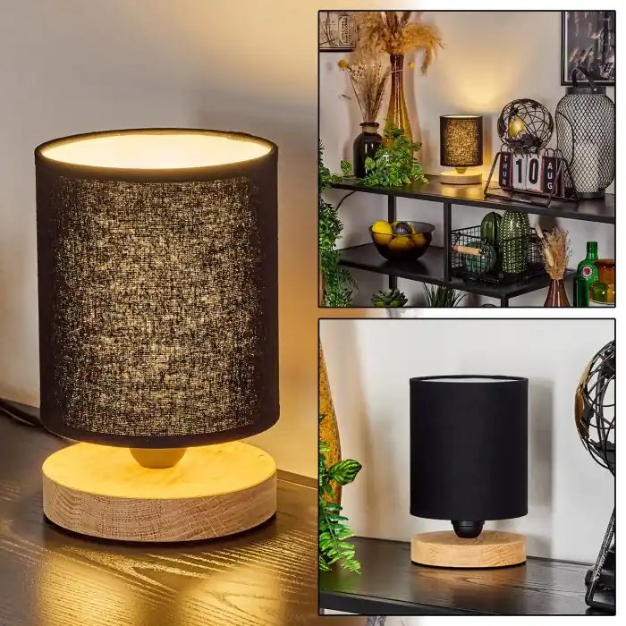 Exclusieve Aanbieding Chiuvi Tafellamp Natuurlijke kleuren, Zwart, 1-licht