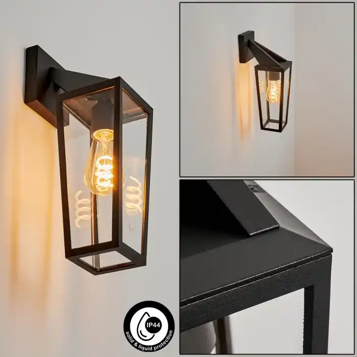 Ruoni Buiten muurverlichting Zwart, 1-licht Premium