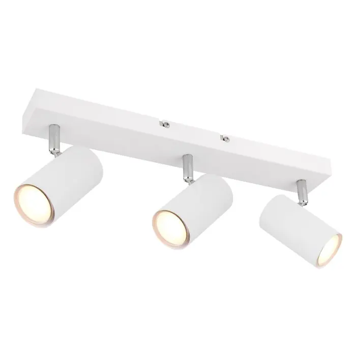 Globo ROBBY Plafondlamp Chroom, Wit, 3-lichts Koop Vandaag