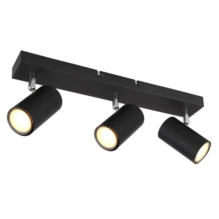 Betaalbaar Globo ROBBY Plafondlamp Zwart, 3-lichts