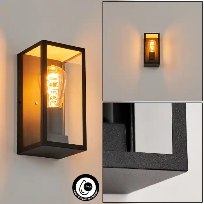 Hakkas Buiten muurverlichting Zwart, 1-licht Dagaanbieding