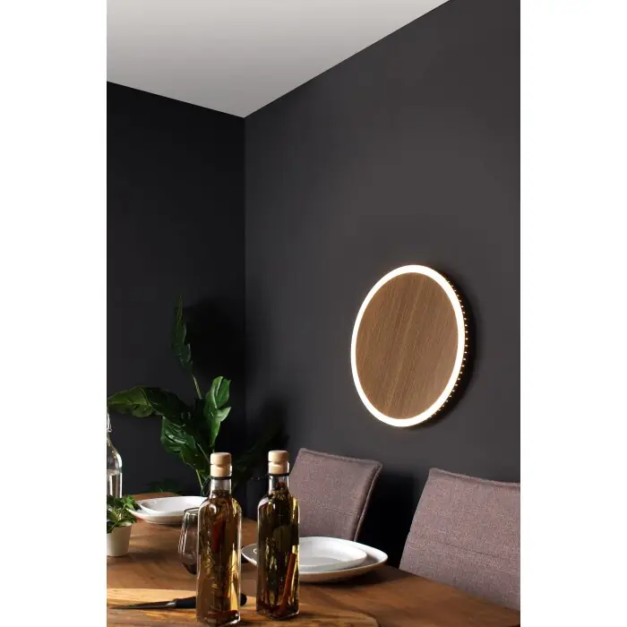 Nu Kopen Luce Design MOON Muurlamp LED Bruin, houtlook, Zwart, 1-licht