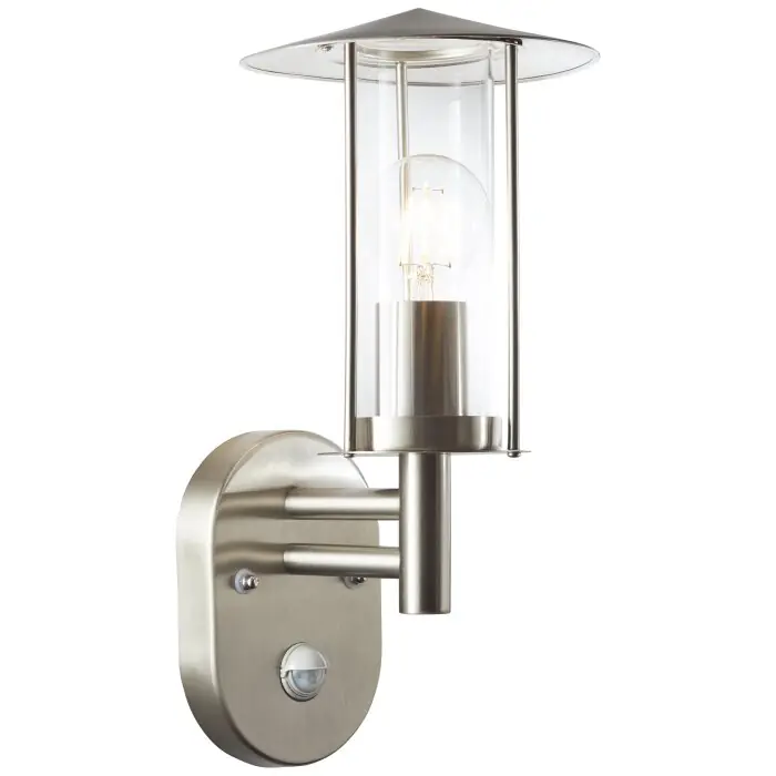 Lage Kosten Brilliant Giffy Buiten muurverlichting Zilver, 1-licht, Bewegingsmelder