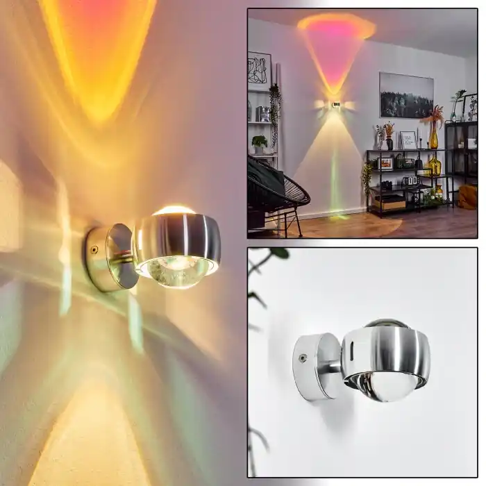 Sapri Muurlamp Zilver, 1-licht Fabrieksprijs