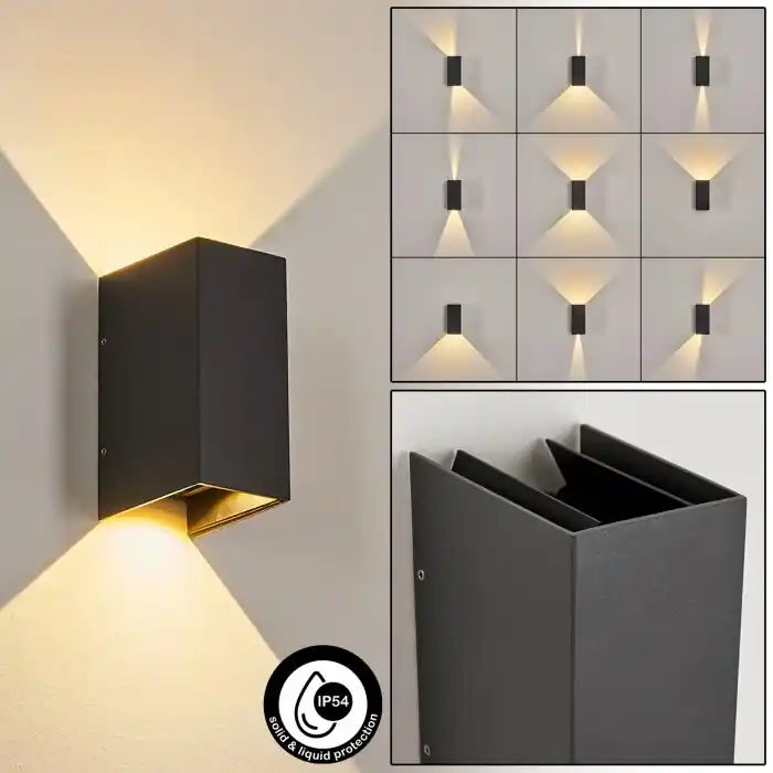 Seizoensaanbieding Hoods Buiten muurverlichting LED Antraciet, 2-lichts