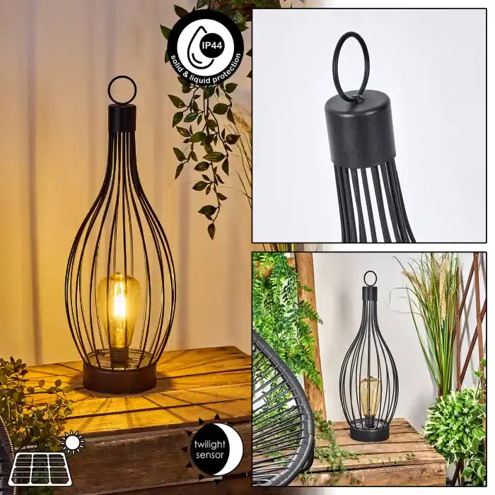 Merkproduct Quillagua Tafellamp op zonne-energie LED Zwart, 1-licht