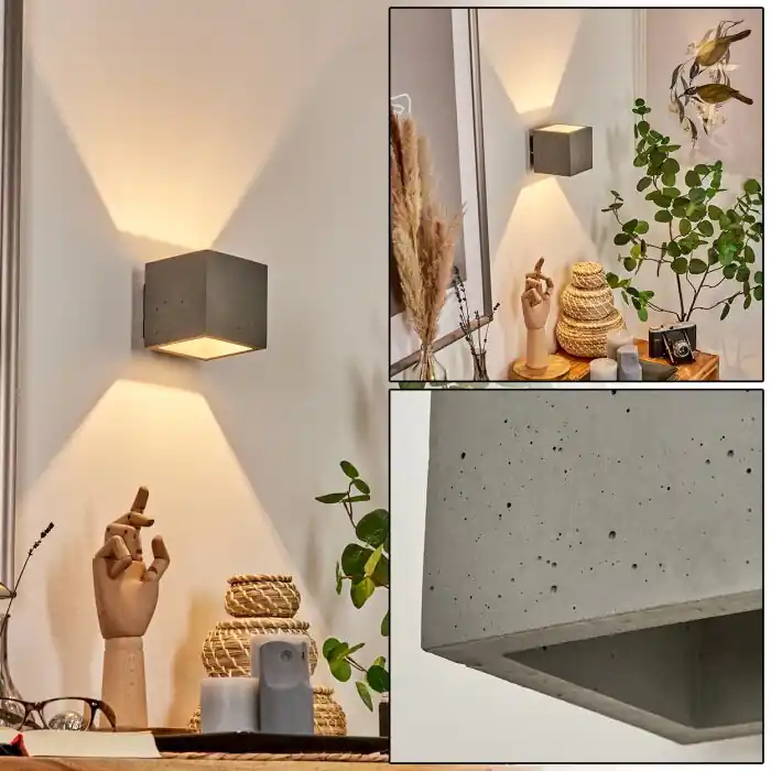 Direct Beschikbaar Polcura Muurlamp Grijs, 1-licht