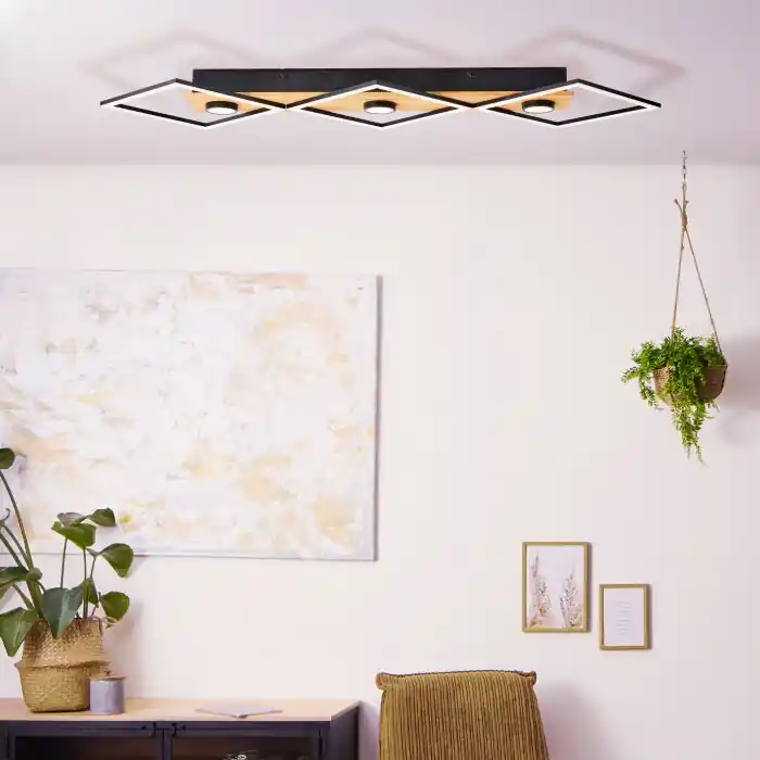 Meest Verkocht Brilliant Woodbridge Plafondlamp LED Bruin, Zwart, 1-licht