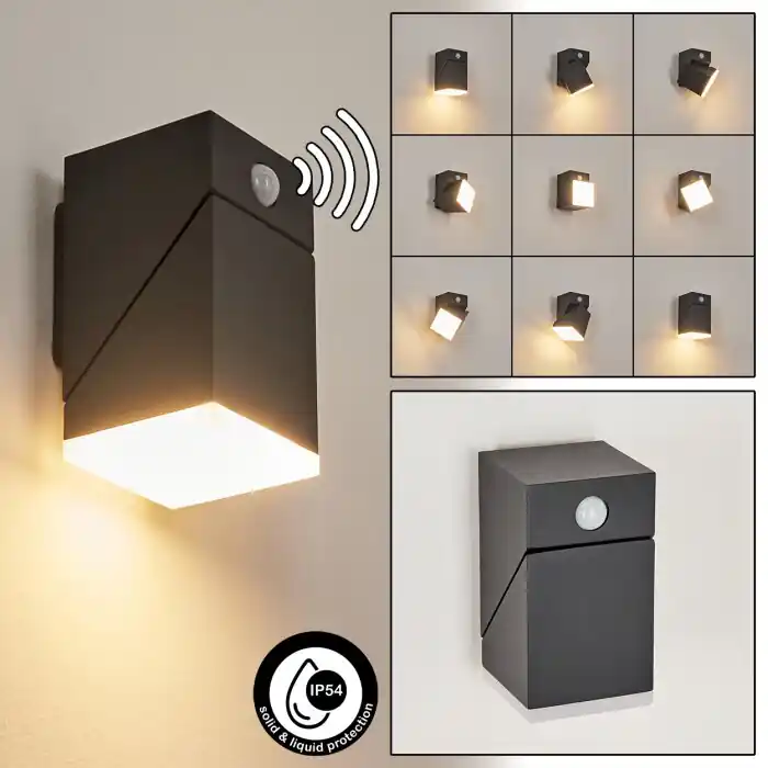 Populair Toogong Buiten muurverlichting LED Antraciet, 1-licht, Bewegingsmelder