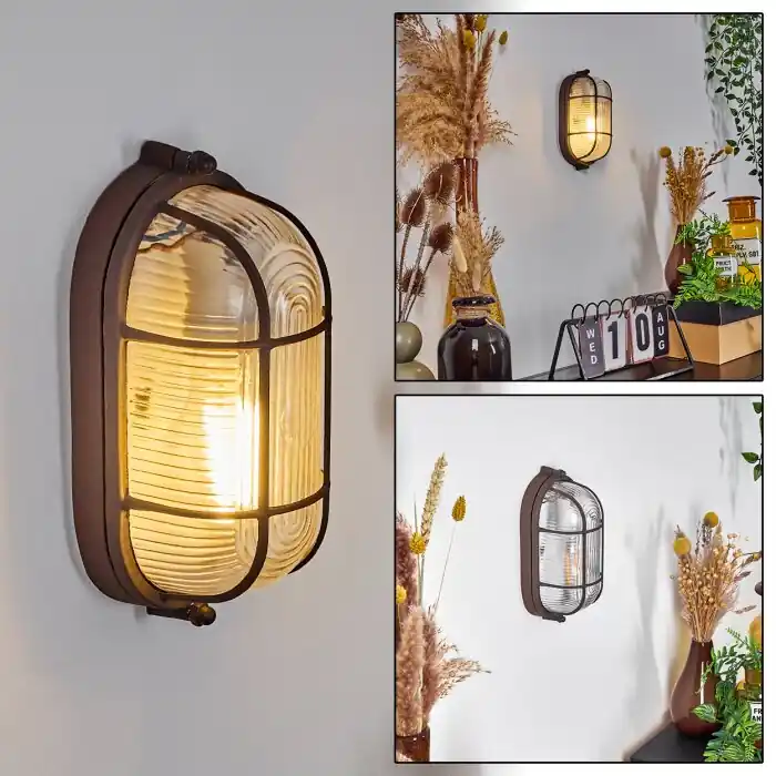 Premium Chaquire Muurlamp Bruin, Roest, 1-licht