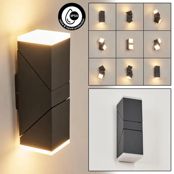 Hete Deal Toogong Buiten muurverlichting LED Antraciet, 2-lichts