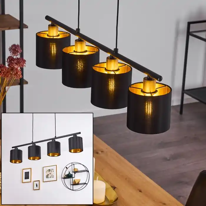 Alsen Hanglamp Zwart, 4-lichts Dagaanbieding