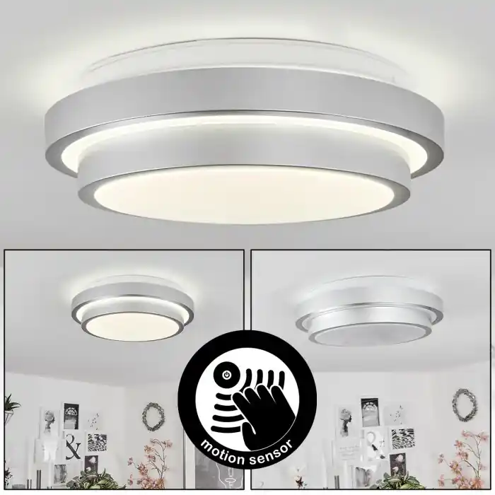 Voordeelprijs Subles Plafondpaneel LED Zilver, 1-licht, Bewegingsmelder
