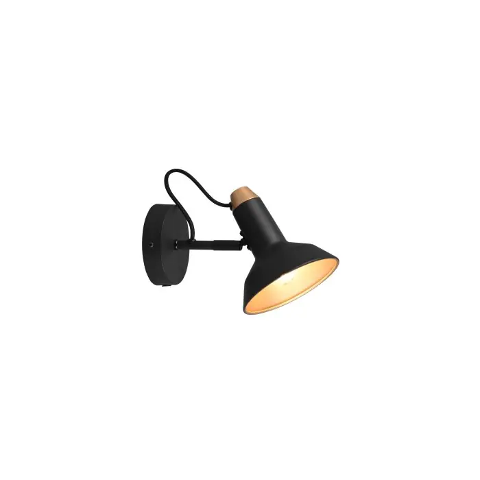 Trio Roxie Muurlamp Zwart, 1-licht Gecertificeerd