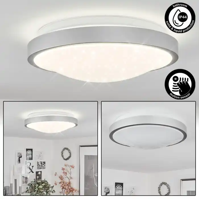 Exclusieve Aanbieding Subles Plafondlamp LED Zilver, Wit, 1-licht, Bewegingsmelder