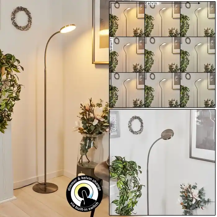 Finale Uitverkoop Haltia Staande lamp LED Nikkel mat, 1-licht