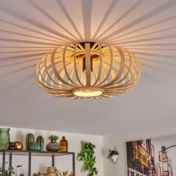Oravi Plafondlamp Hout licht, 1-licht Veilige Betaling