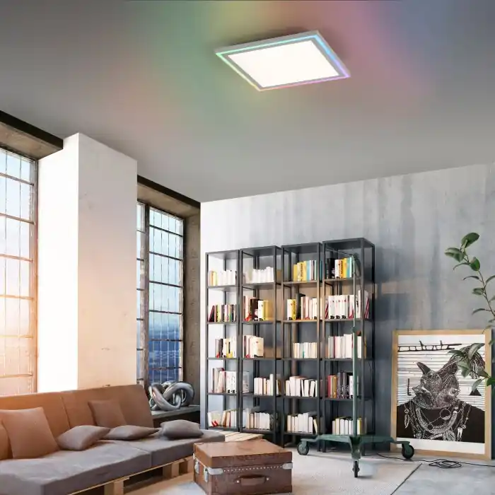 Leuchten-Direkt EDGING Plafondlamp LED Wit, 1-licht, Afstandsbediening Bestel Nu