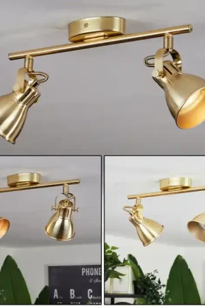Aanbieding Salinas Plafondlamp Messing, 2-lichts
