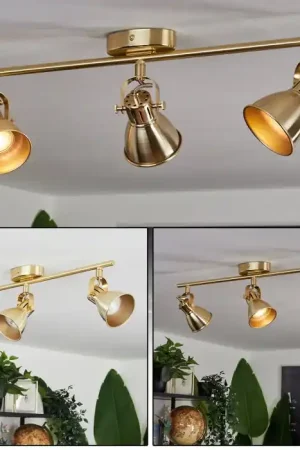 Aanbieding Salinas Plafondlamp Messing, 3-lichts